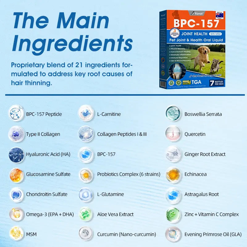 Official US 🇬🇧 Store 🐶🐱Yovot® BPC-157 Advanced Joint & Total Body Health Oral Liquid -(For Dogs, Cats & Mammals. One Bottle Daily, Results in 7 Days)